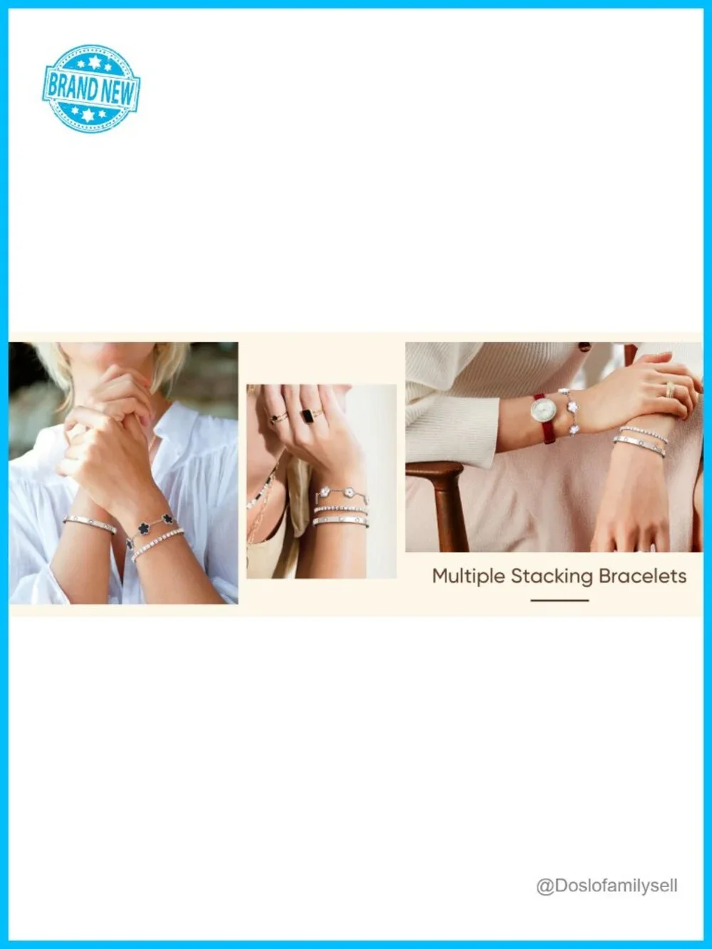 Stackable Floral Silver Bracelets - 3pc Stainless Steel Bangle Set Non Tarnish